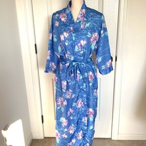 Vintage ERIKA TAYLOR Intimates Floral Robe—SZ. Med